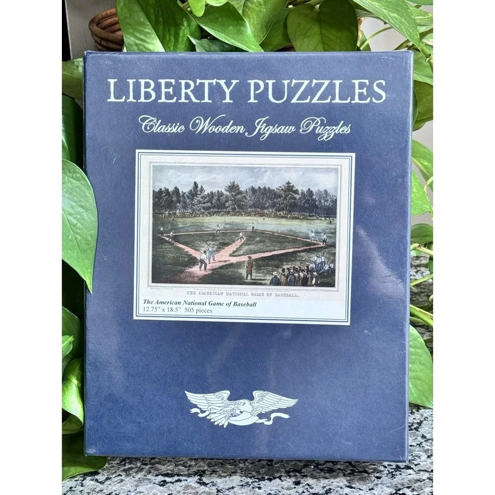 NEW Liberty Puzzles Wooden Jigsaw American BASEBALL- 505 Pieces NIB Sealed